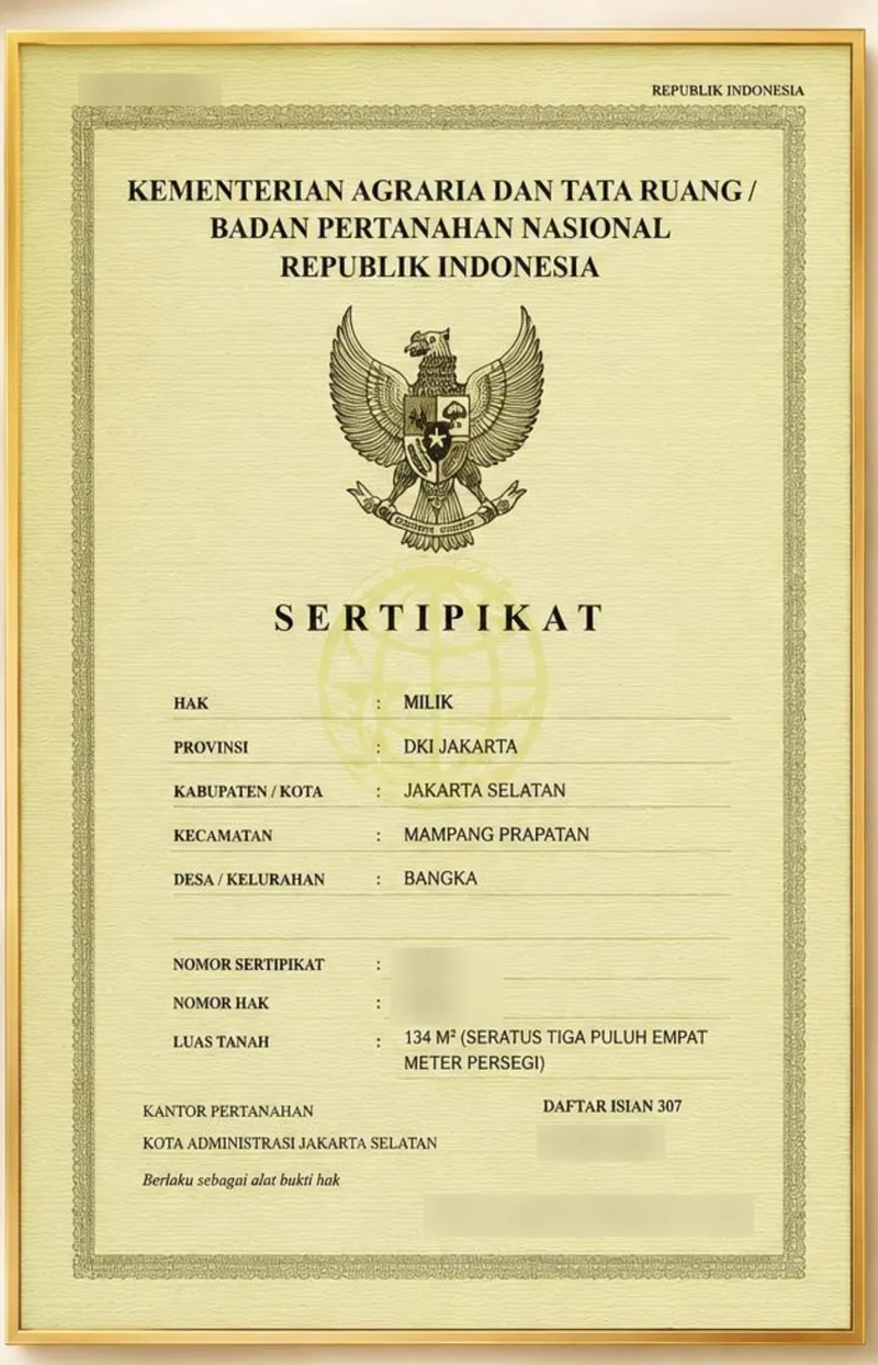 Sertifikat Hak Milik Apple Kost 2